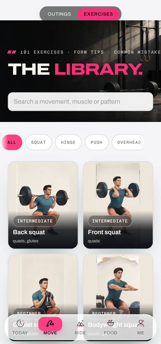 La bibliothèque d’exercices de l’app FORGE