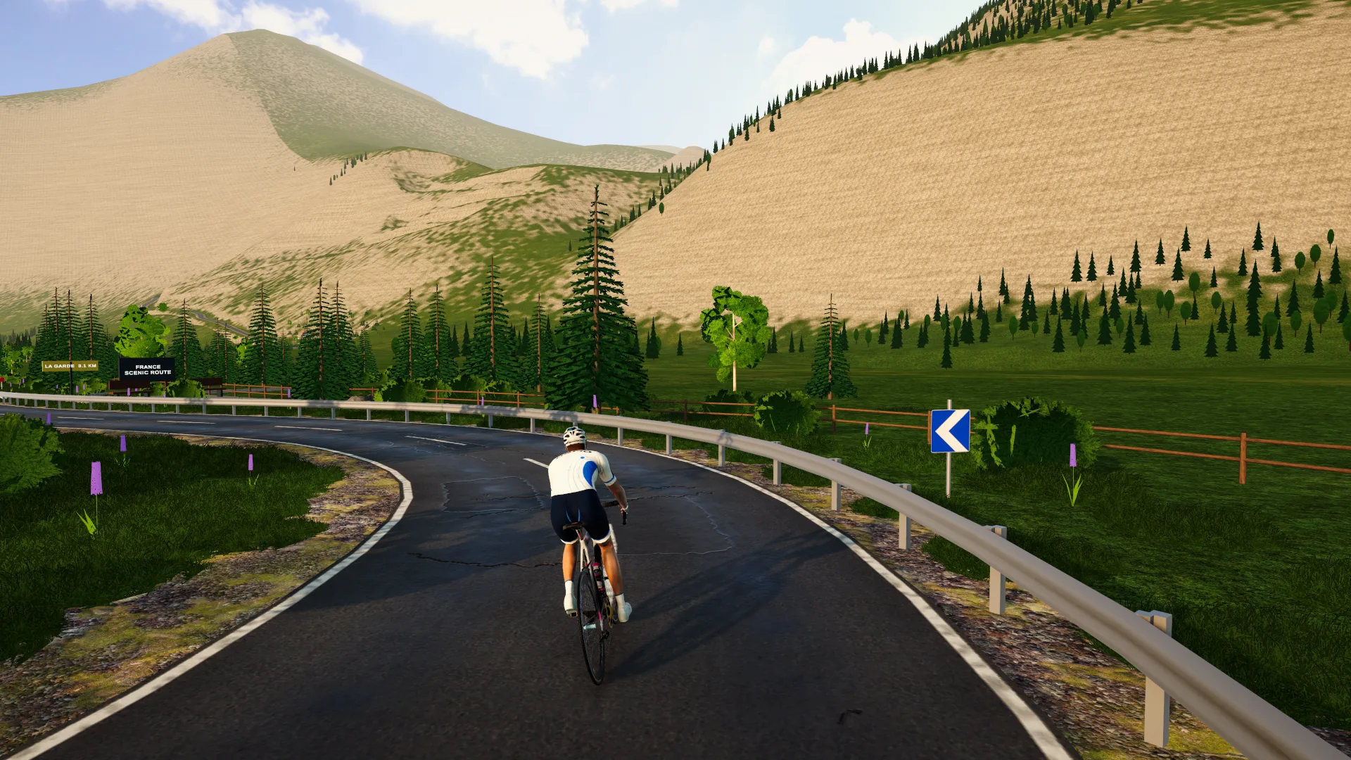Le pied de l’Alpe d’Huez au matin dans FORGE Ride